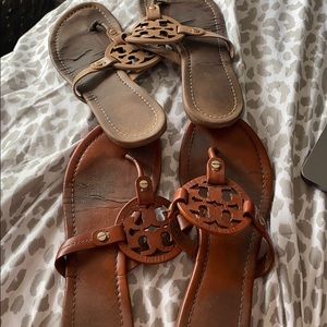 Two pairs of Tory Burch Miller Sandals